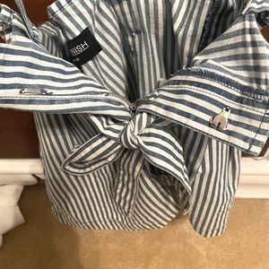 Kitten suspender shorts pinstriped